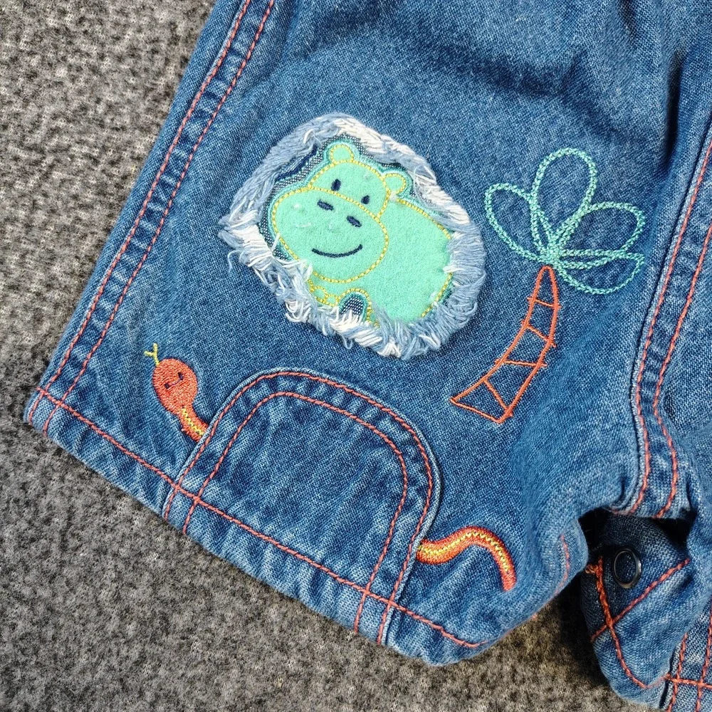 Sesame Street Y2K denim overall set 0/3 month